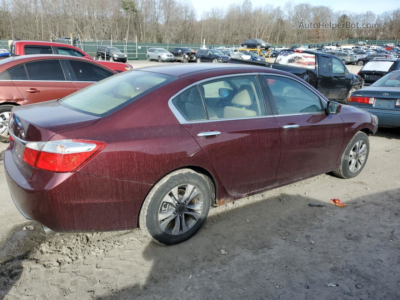 2014 Honda Accord Lx Burgundy vin: 1HGCR2F32EA301517