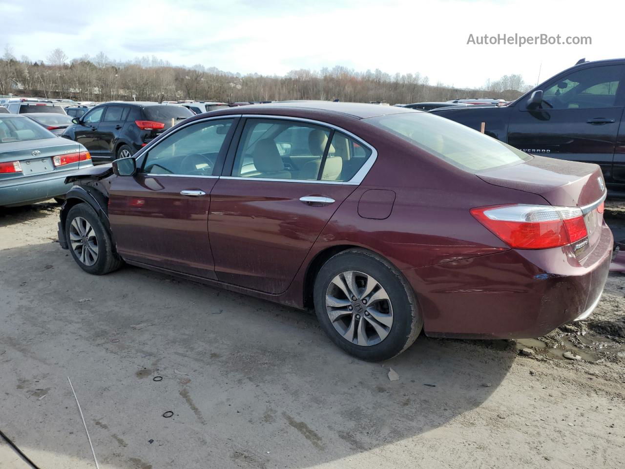 2014 Honda Accord Lx Burgundy vin: 1HGCR2F32EA301517