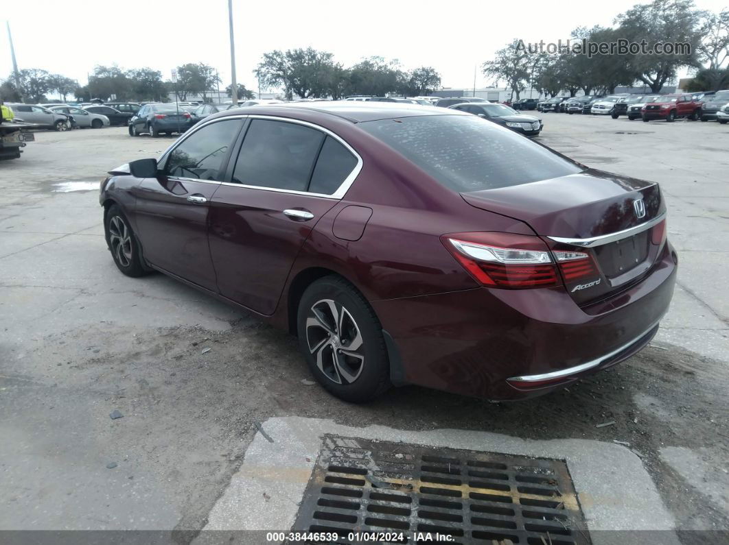 2016 Honda Accord Lx Maroon vin: 1HGCR2F32GA059587