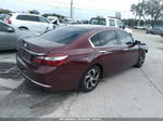 2016 Honda Accord Lx Maroon vin: 1HGCR2F32GA059587