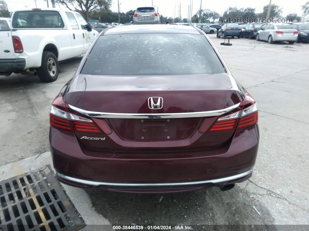 2016 Honda Accord Lx Темно-бордовый vin: 1HGCR2F32GA059587