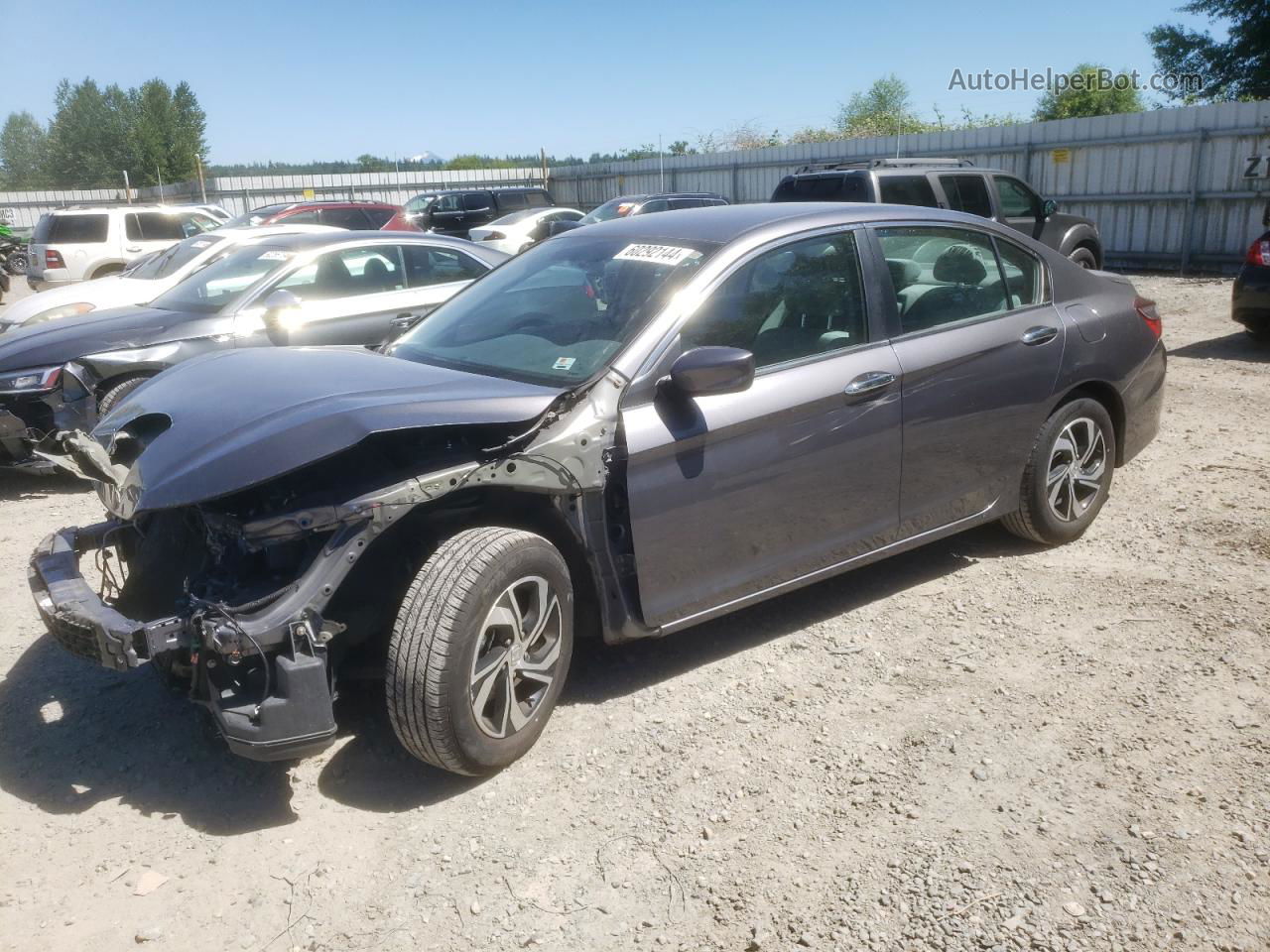 2016 Honda Accord Lx Gray vin: 1HGCR2F32GA214834