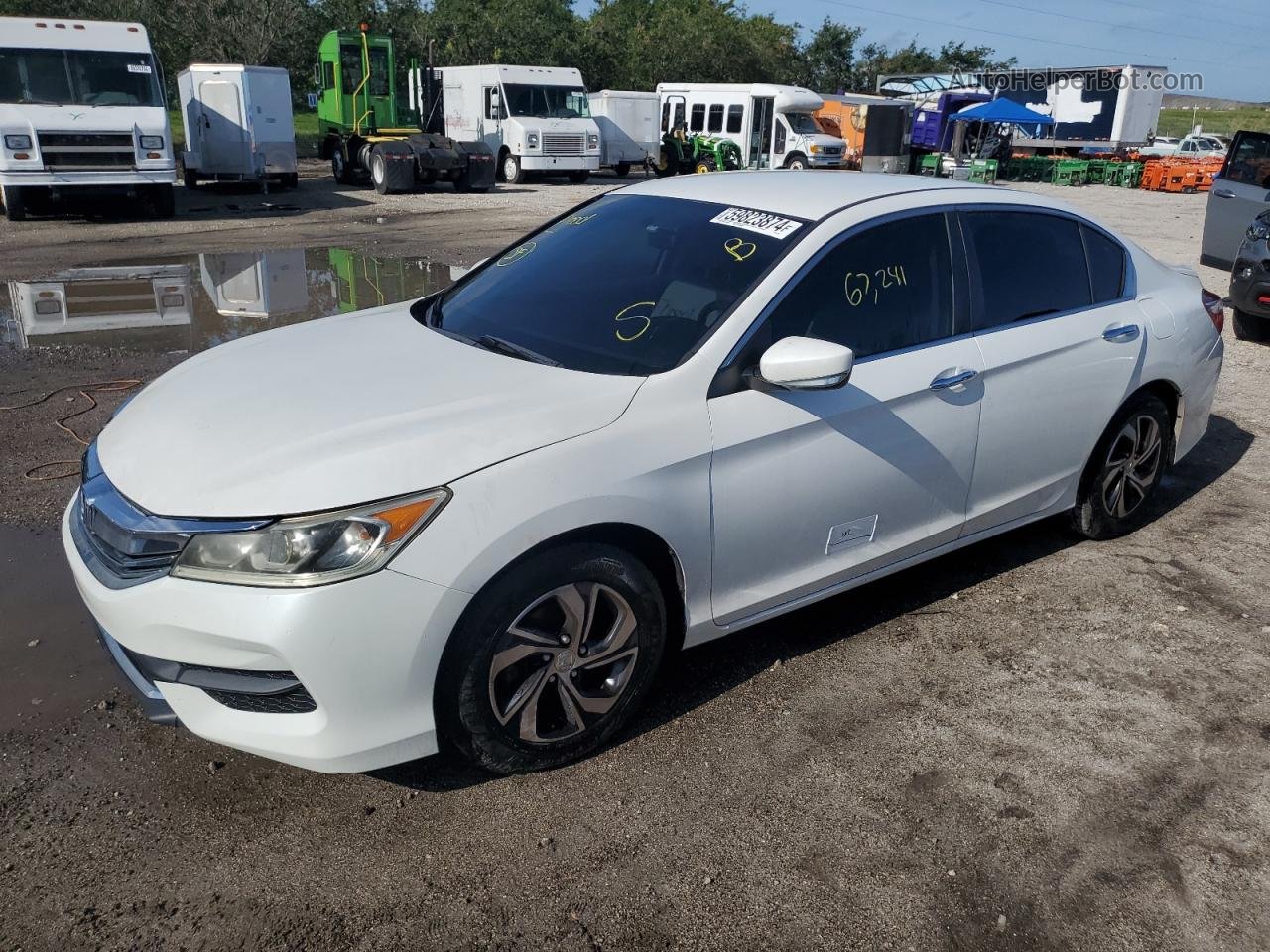 2017 Honda Accord Lx White vin: 1HGCR2F32HA047974