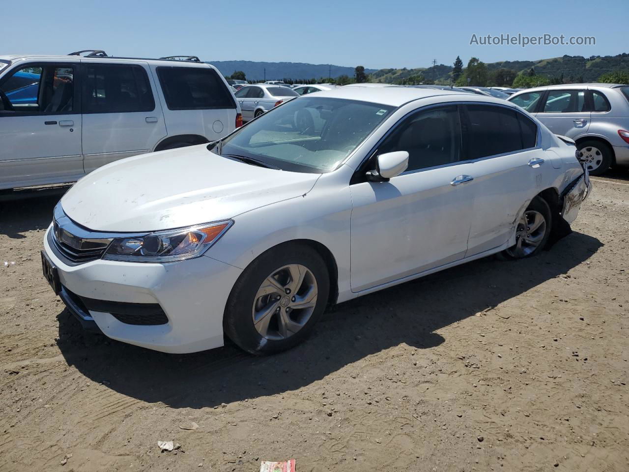 2017 Honda Accord Lx White vin: 1HGCR2F32HA189998