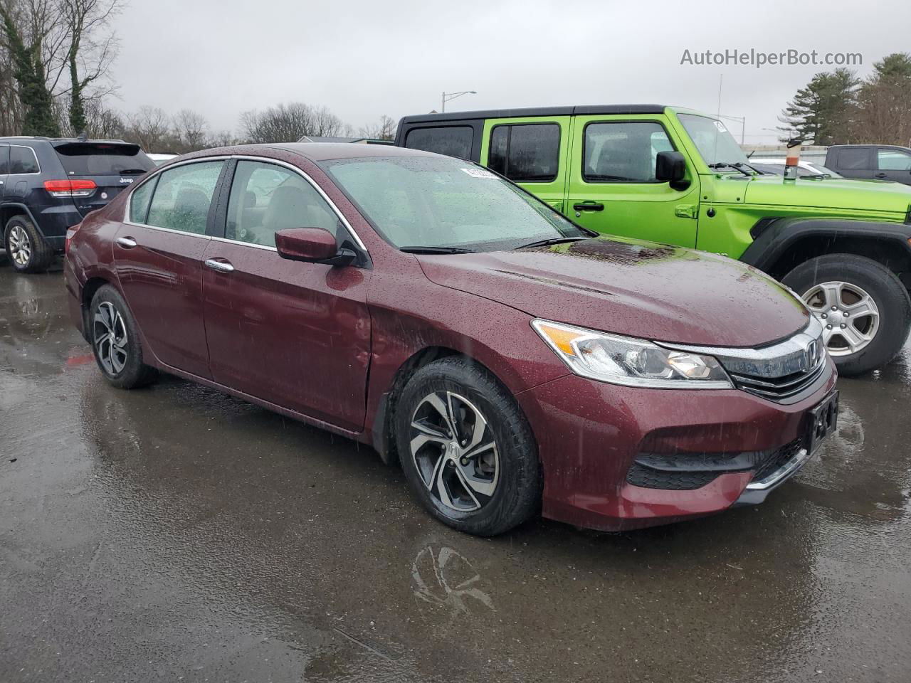 2017 Honda Accord Lx Бордовый vin: 1HGCR2F32HA195476