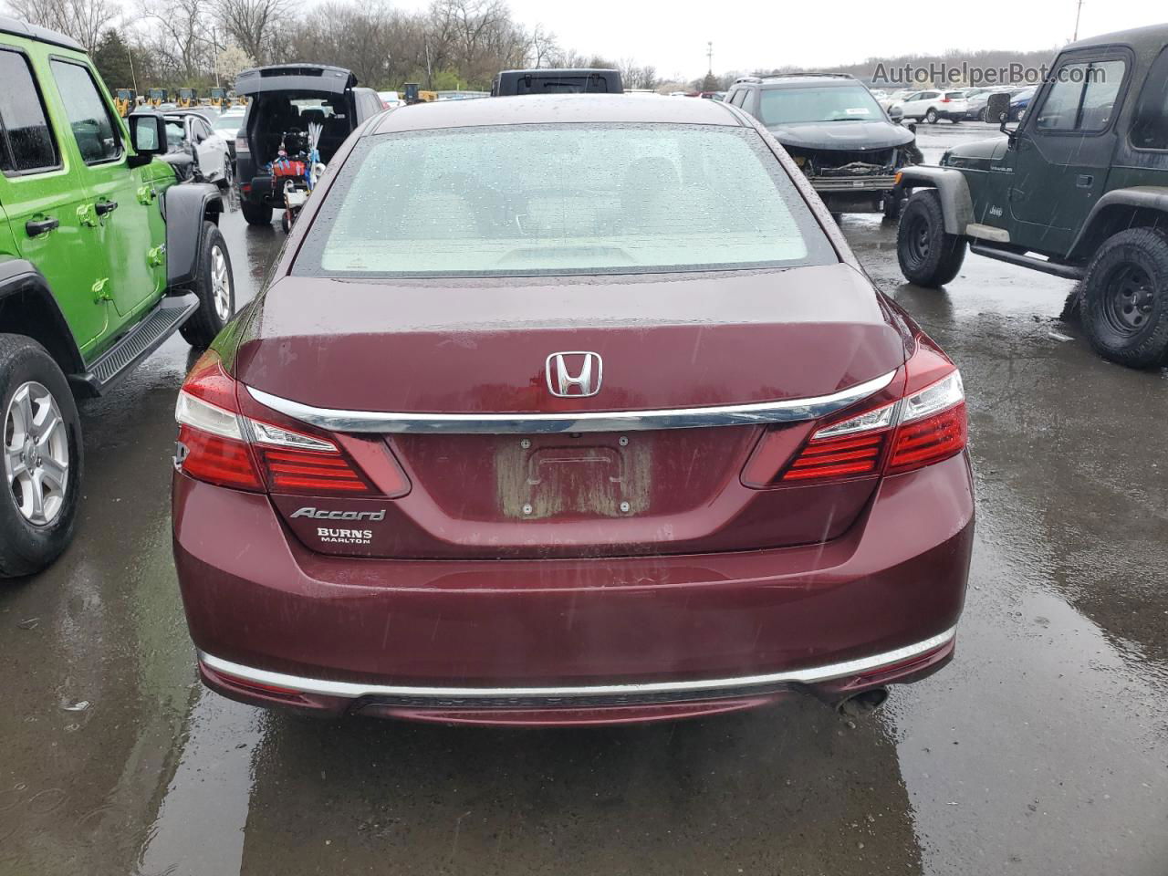 2017 Honda Accord Lx Burgundy vin: 1HGCR2F32HA195476