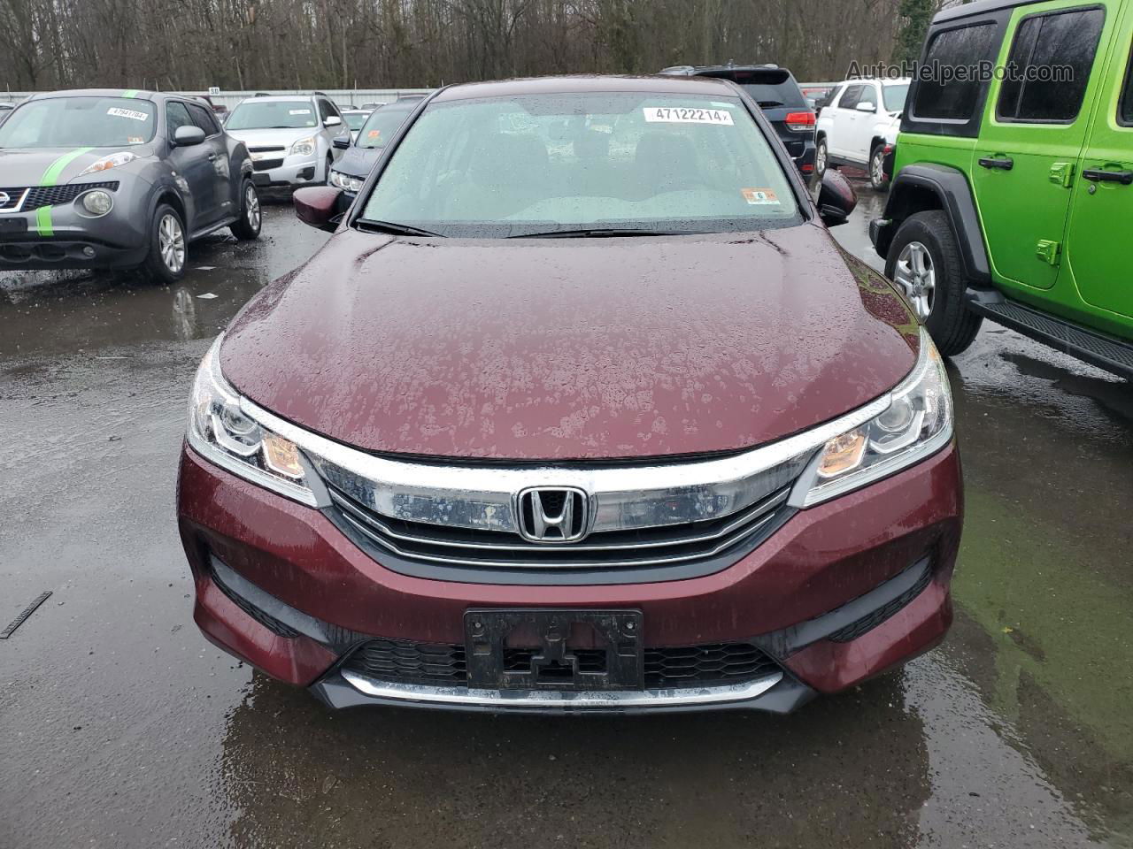 2017 Honda Accord Lx Burgundy vin: 1HGCR2F32HA195476