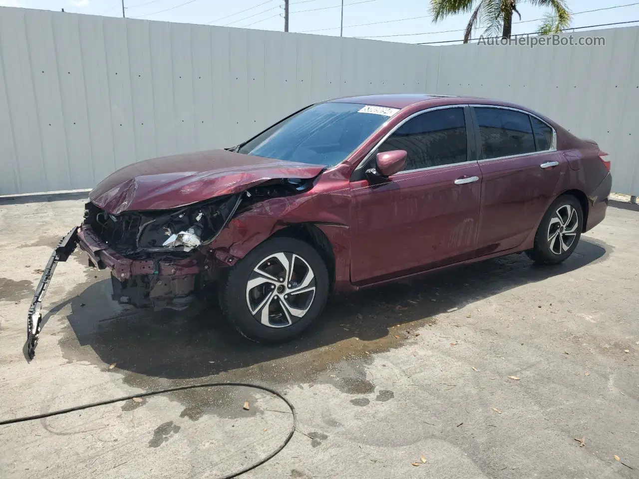 2017 Honda Accord Lx Maroon vin: 1HGCR2F32HA202314