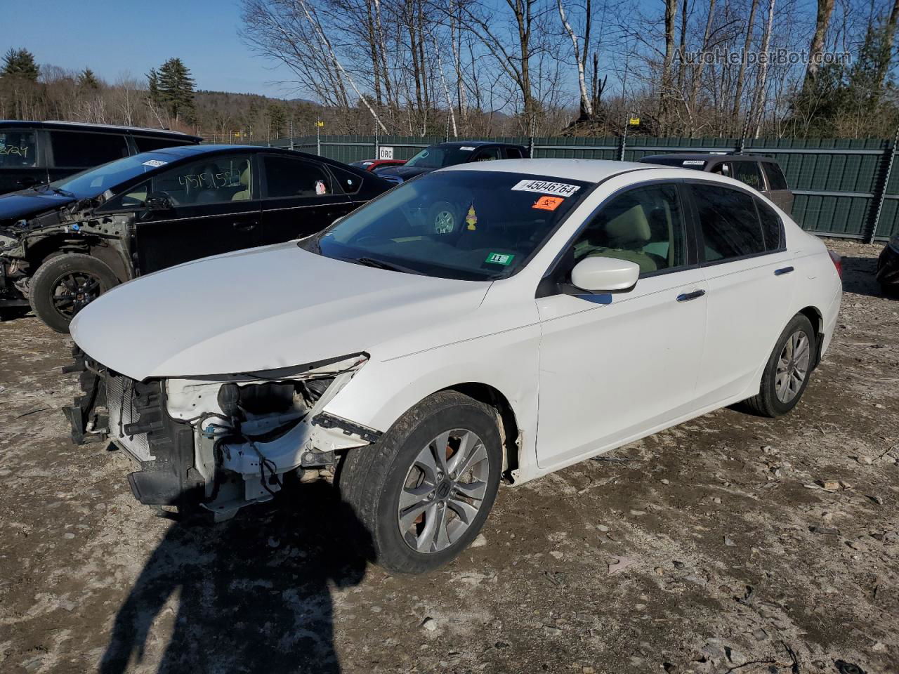 2014 Honda Accord Lx White vin: 1HGCR2F33EA233843