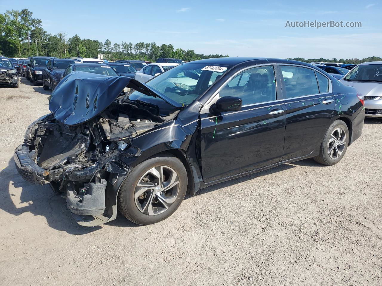 2016 Honda Accord Lx Black vin: 1HGCR2F33GA101099