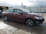 2016 Honda Accord Lx Maroon vin: 1HGCR2F33GA178152