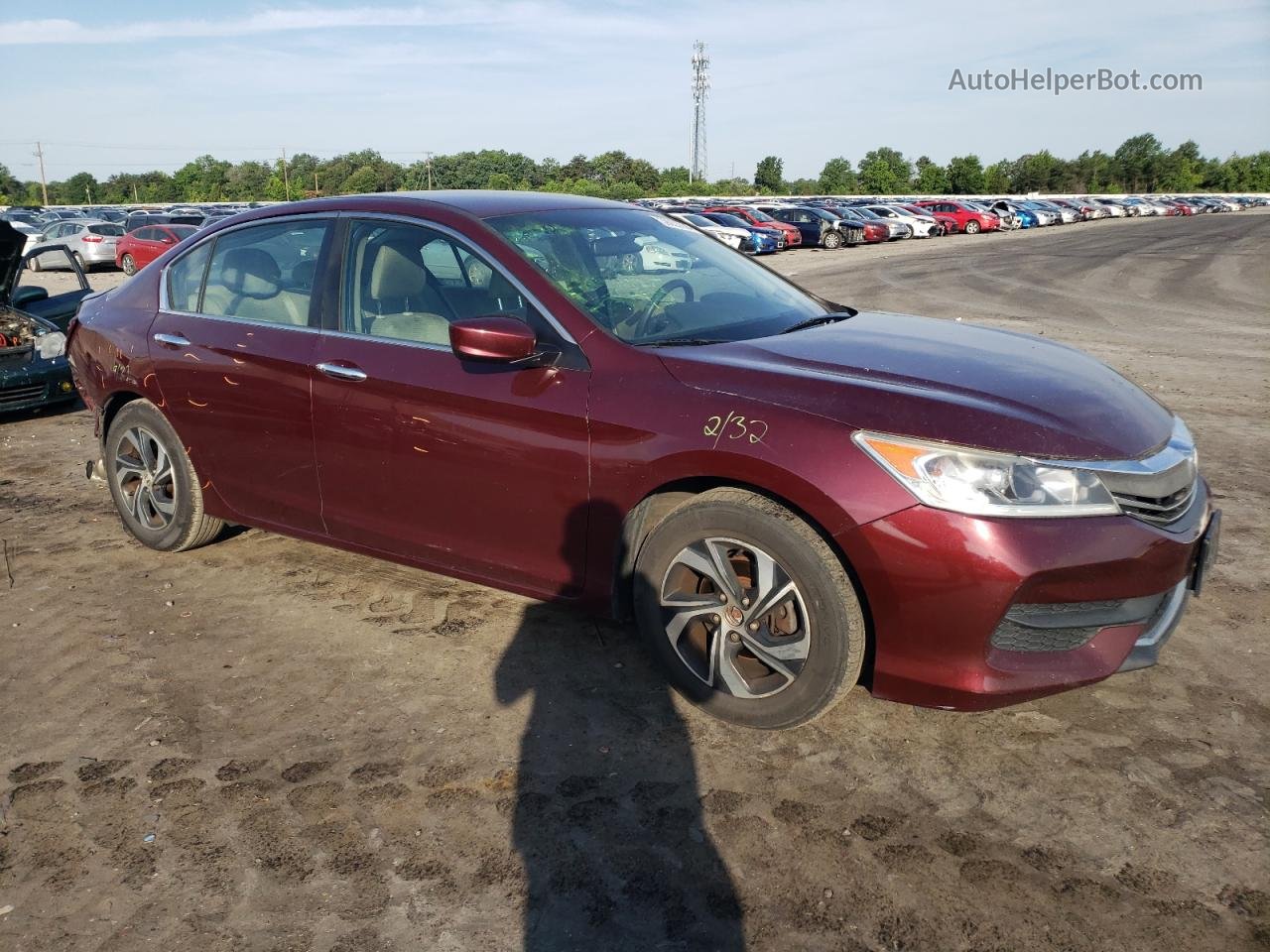 2017 Honda Accord Lx Бордовый vin: 1HGCR2F33HA171557