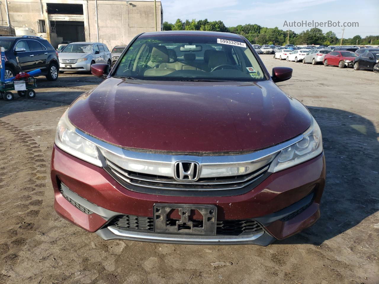 2017 Honda Accord Lx Burgundy vin: 1HGCR2F33HA171557