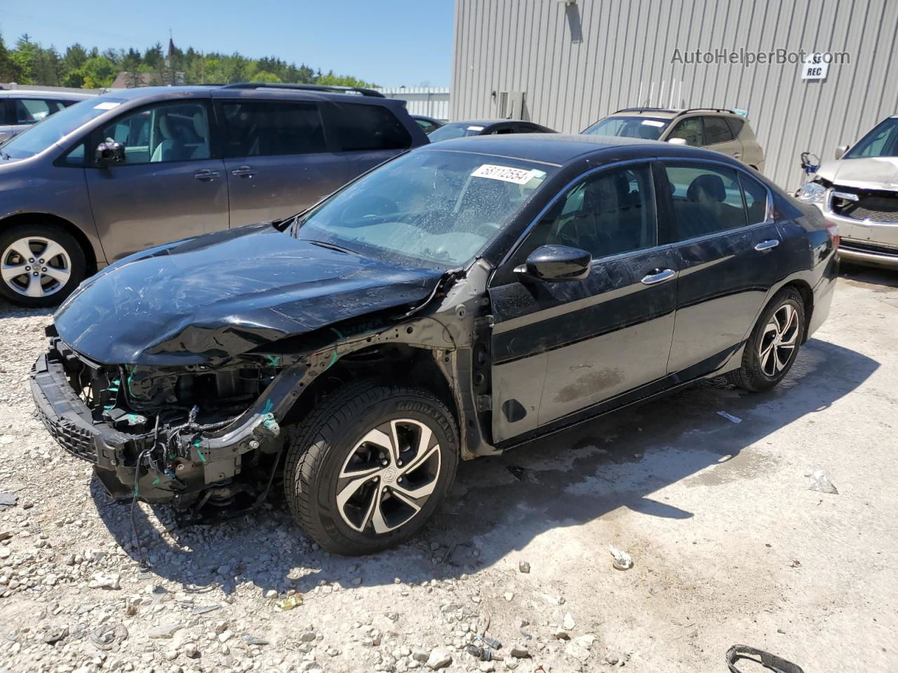 2017 Honda Accord Lx Black vin: 1HGCR2F33HA180503