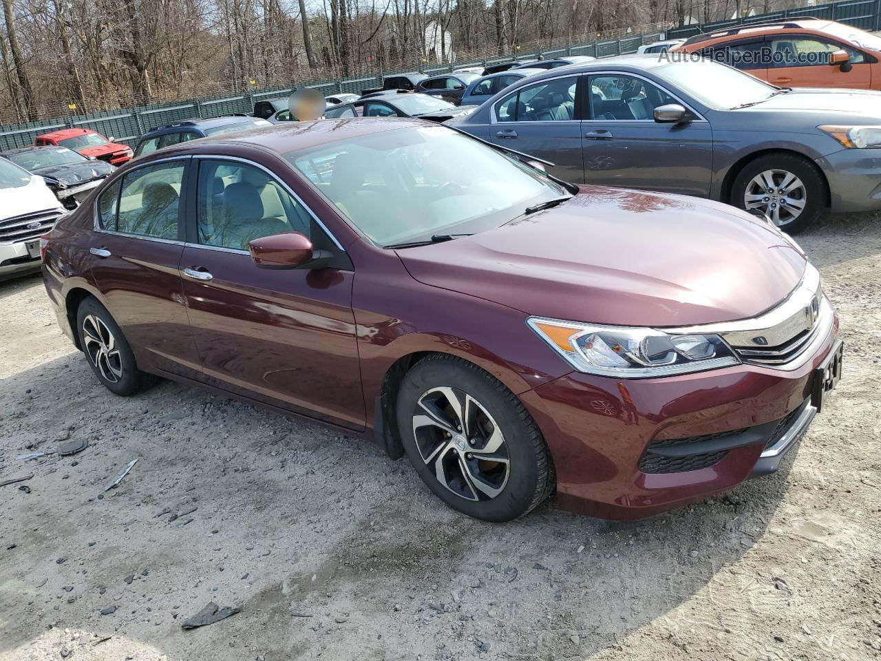 2017 Honda Accord Lx Red vin: 1HGCR2F33HA273392