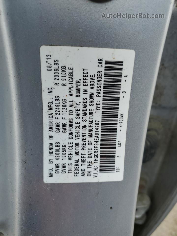 2014 Honda Accord Lx Silver vin: 1HGCR2F34EA014907