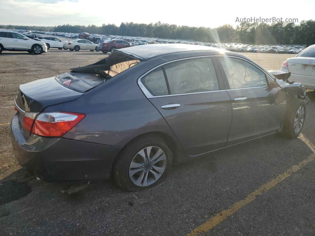 2014 Honda Accord Lx Gray vin: 1HGCR2F34EA049155