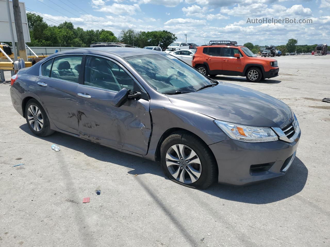 2014 Honda Accord Lx Gray vin: 1HGCR2F34EA081328