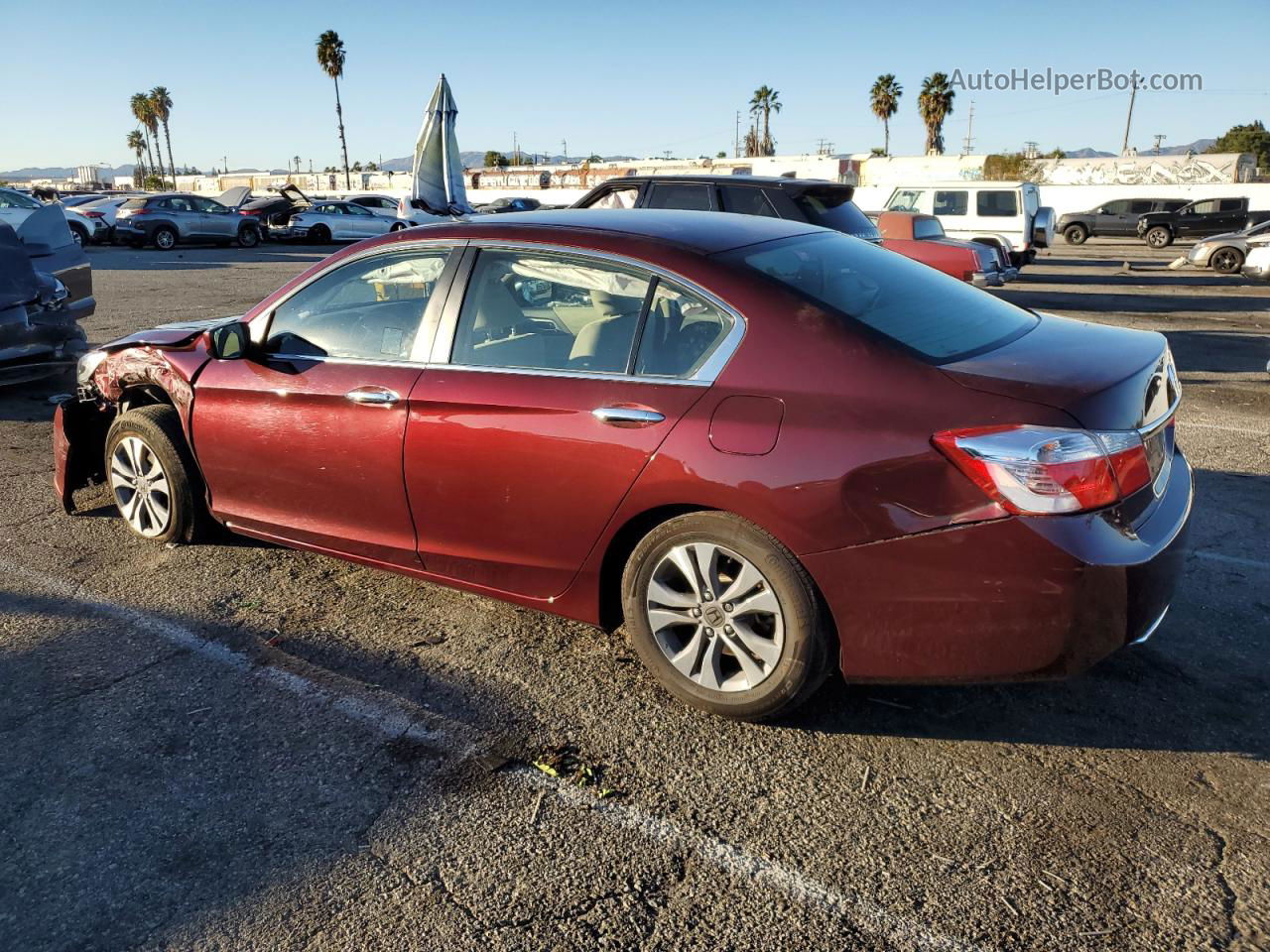 2014 Honda Accord Lx Burgundy vin: 1HGCR2F34EA113629