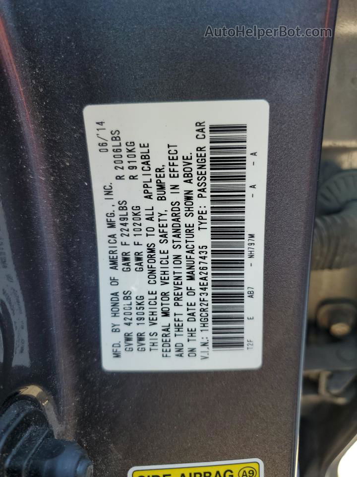 2014 Honda Accord Lx Gray vin: 1HGCR2F34EA267435