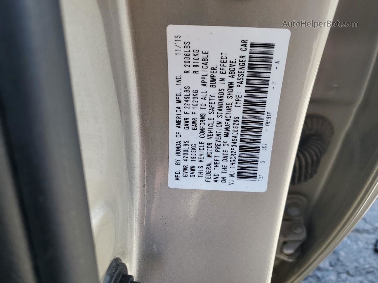 2016 Honda Accord Lx Золотой vin: 1HGCR2F34GA066265