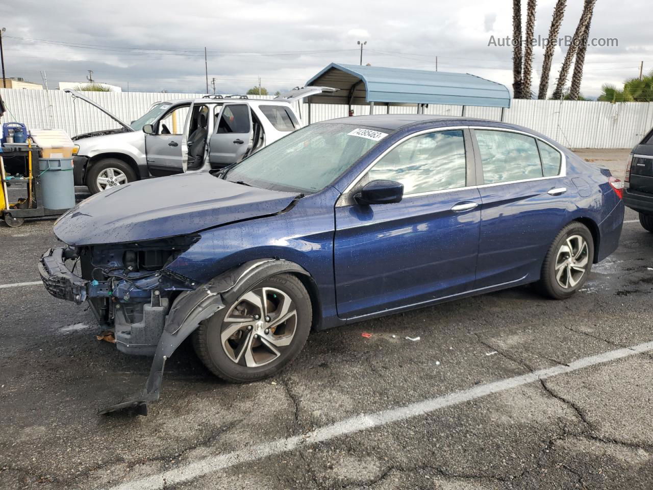 2017 Honda Accord Lx Blue vin: 1HGCR2F34HA025152