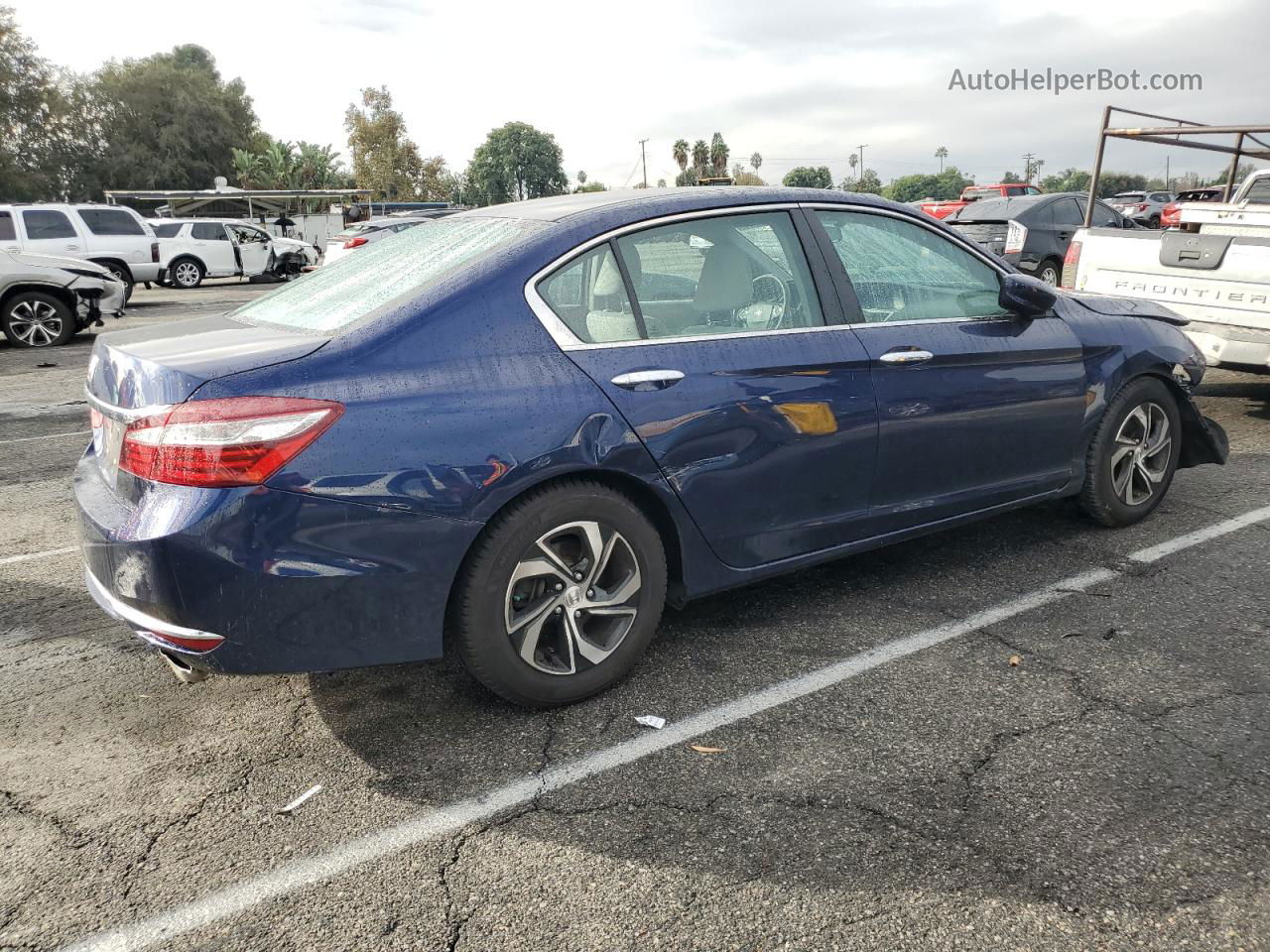 2017 Honda Accord Lx Blue vin: 1HGCR2F34HA025152