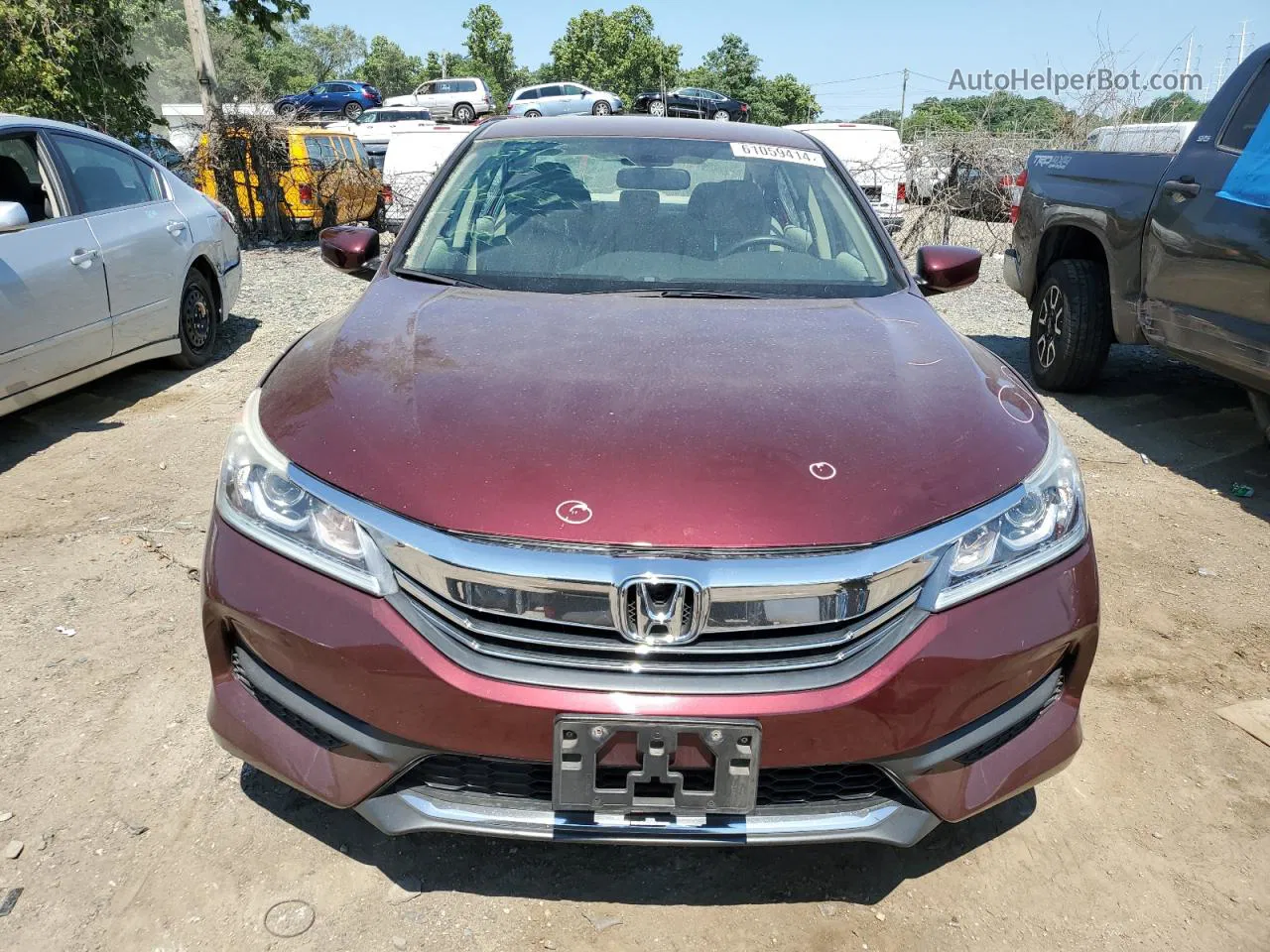 2017 Honda Accord Lx Red vin: 1HGCR2F34HA128460