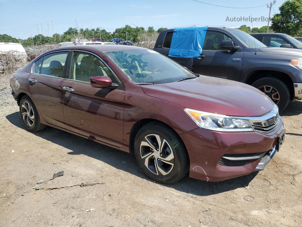 2017 Honda Accord Lx Red vin: 1HGCR2F34HA128460