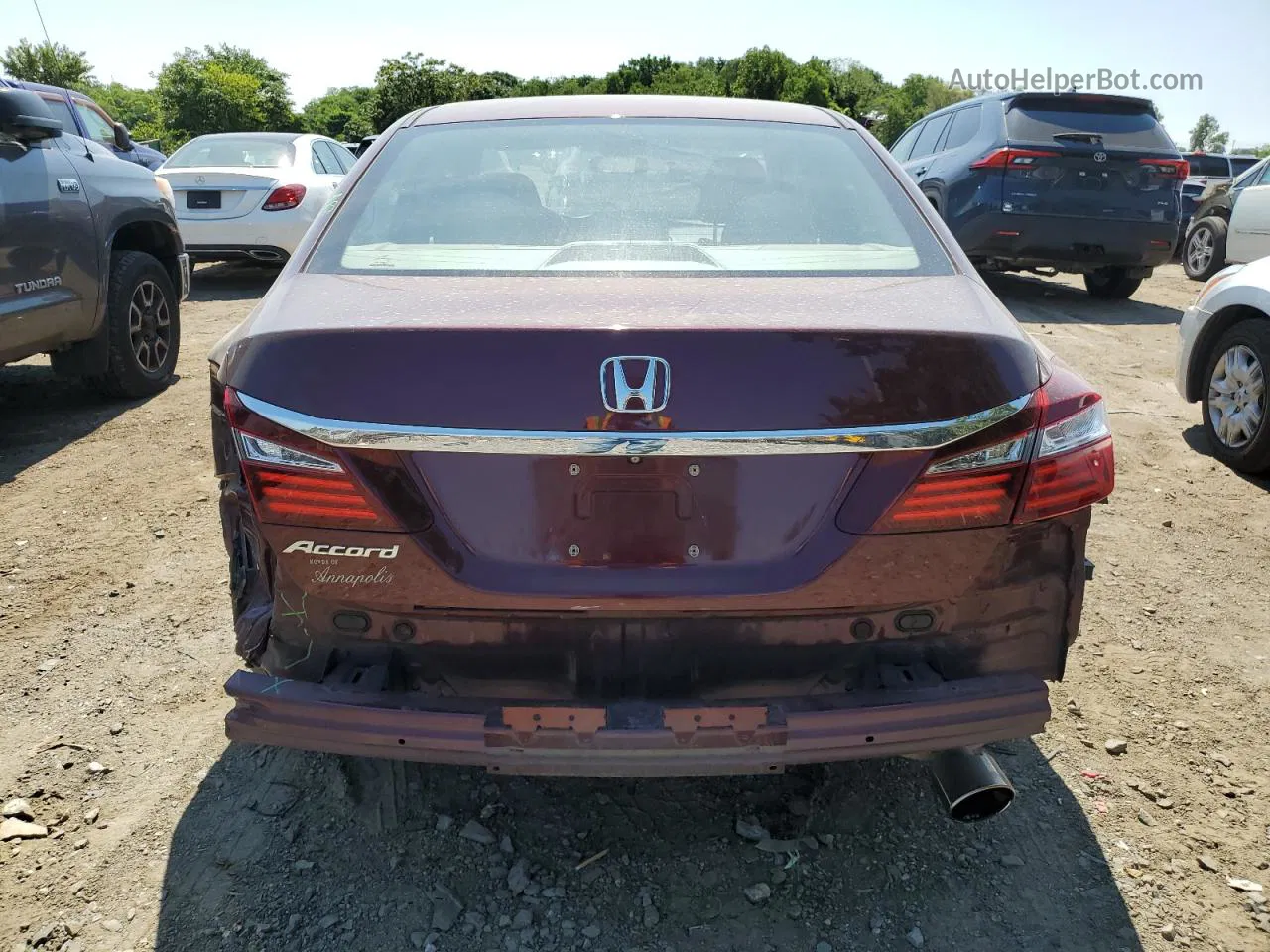 2017 Honda Accord Lx Red vin: 1HGCR2F34HA128460