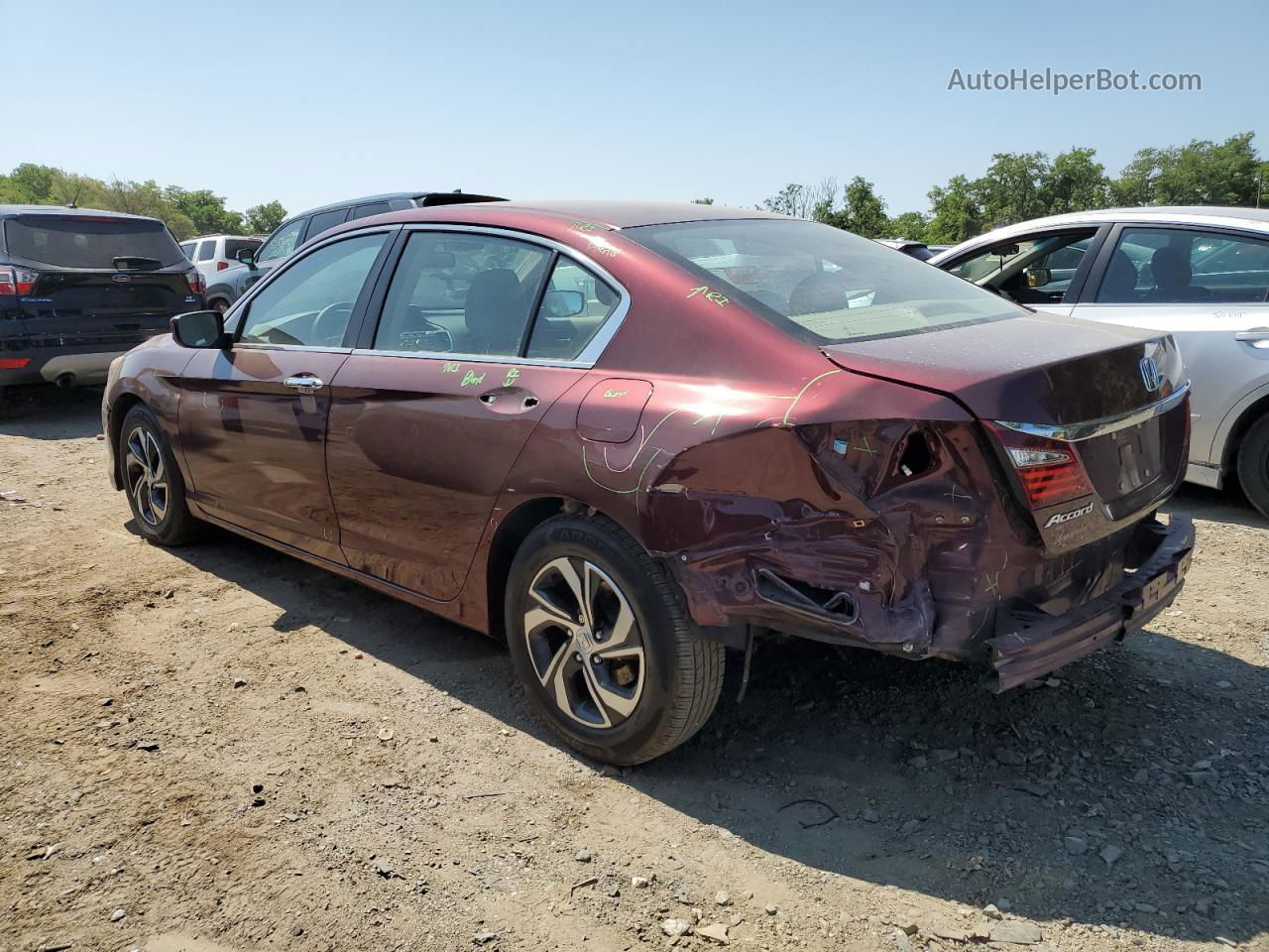 2017 Honda Accord Lx Red vin: 1HGCR2F34HA128460