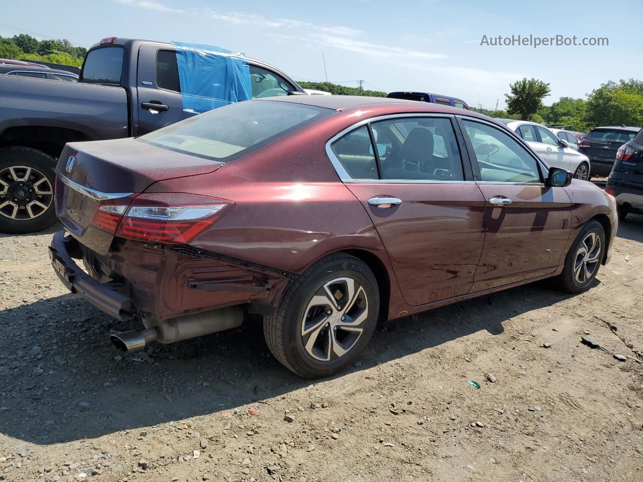 2017 Honda Accord Lx Red vin: 1HGCR2F34HA128460