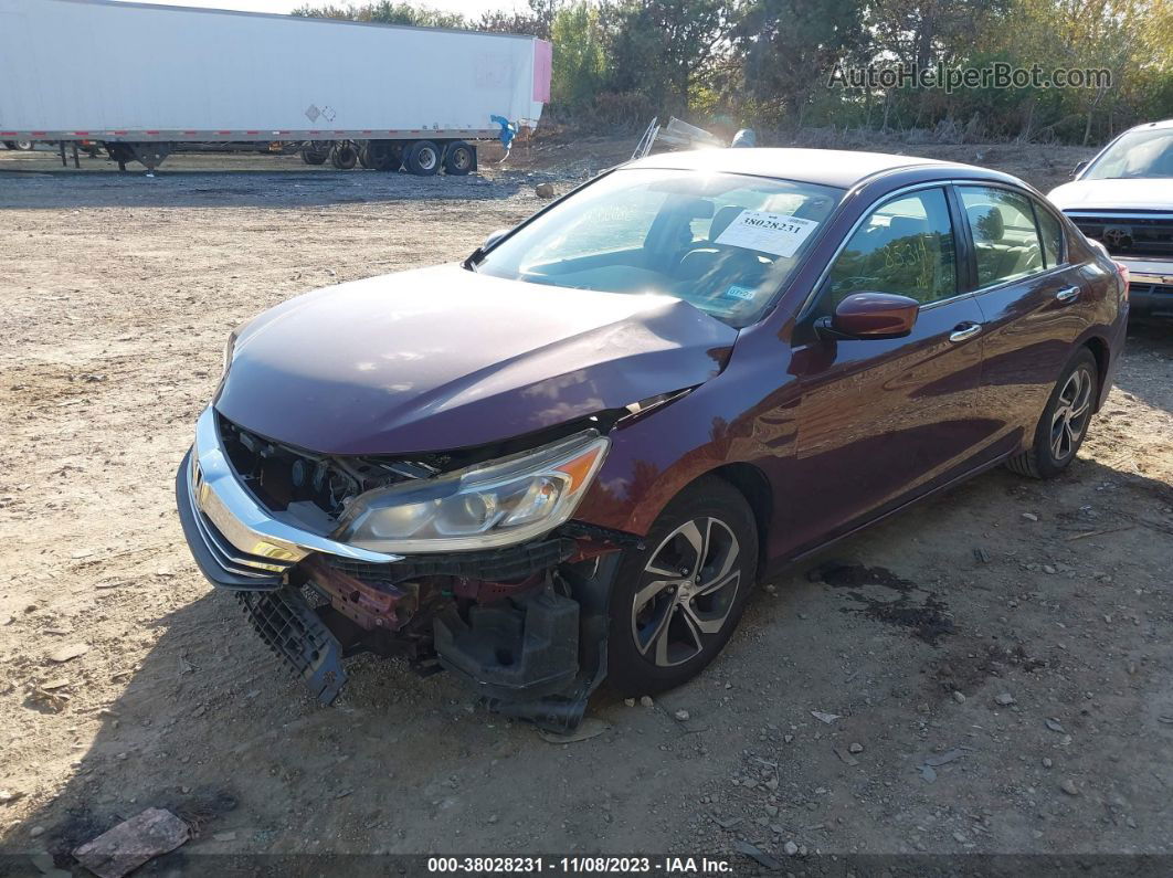 2017 Honda Accord Lx Maroon vin: 1HGCR2F34HA142441