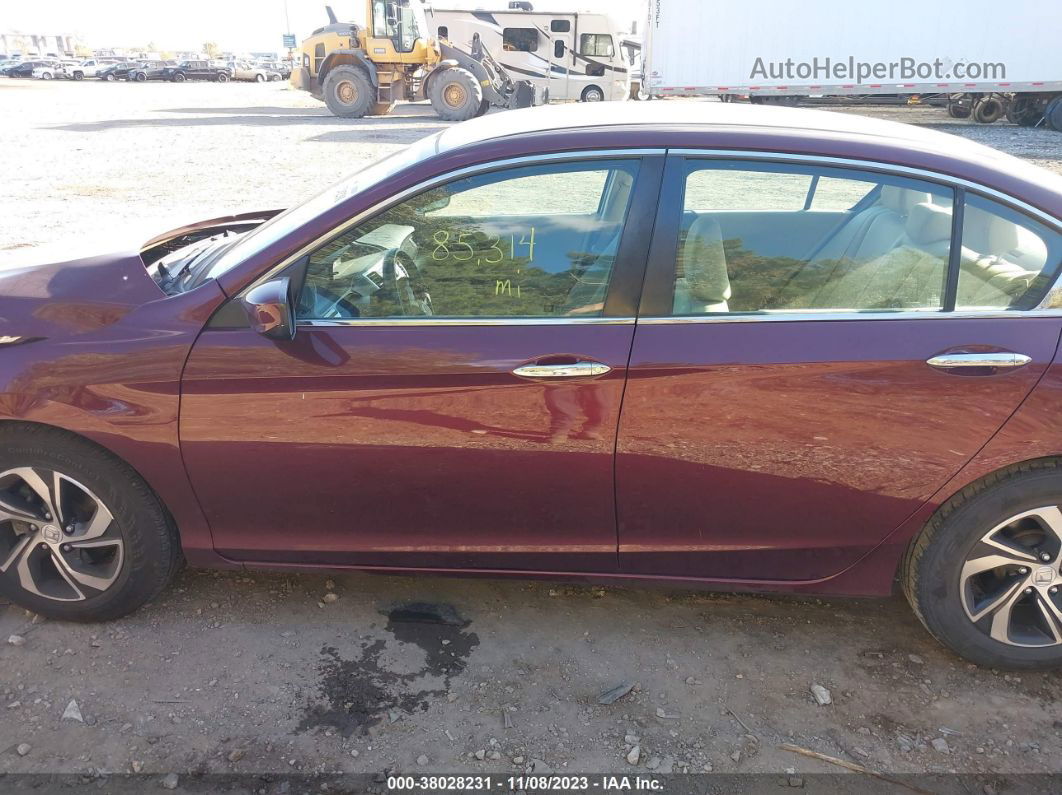 2017 Honda Accord Lx Maroon vin: 1HGCR2F34HA142441