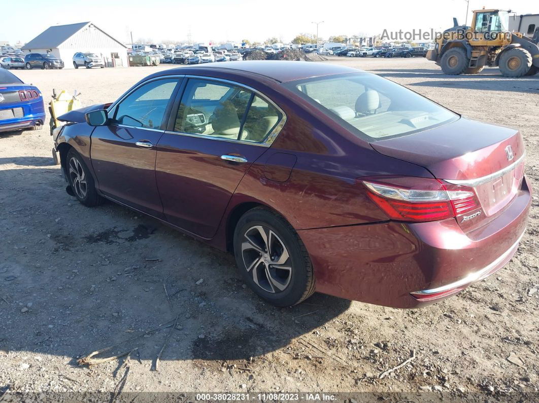 2017 Honda Accord Lx Maroon vin: 1HGCR2F34HA142441