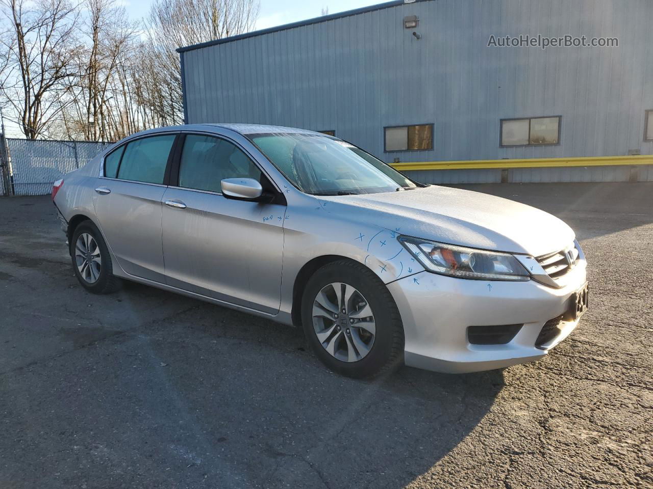 2014 Honda Accord Lx Silver vin: 1HGCR2F35EA034308