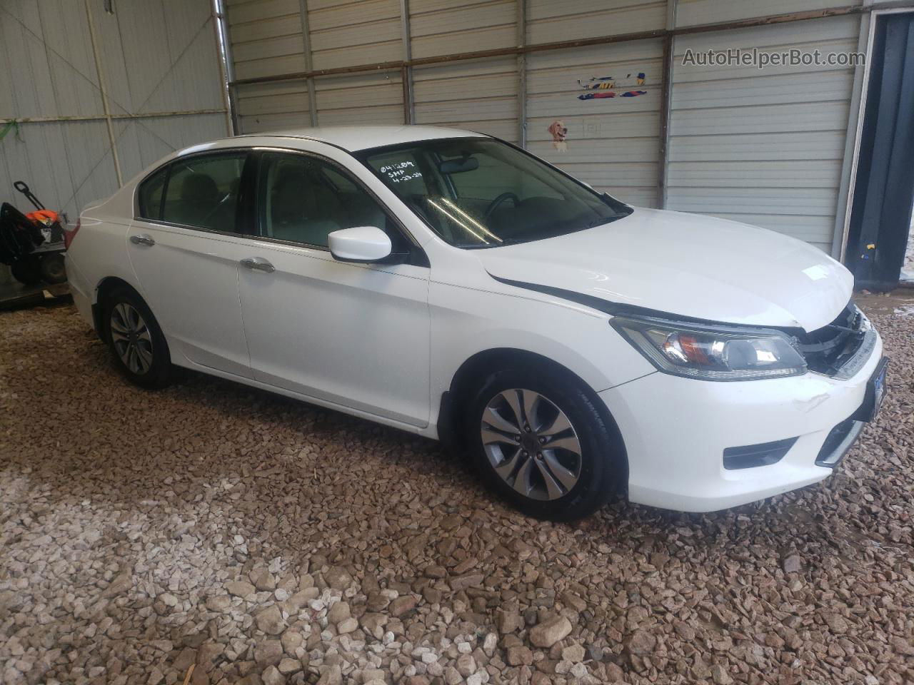 2014 Honda Accord Lx White vin: 1HGCR2F35EA041209