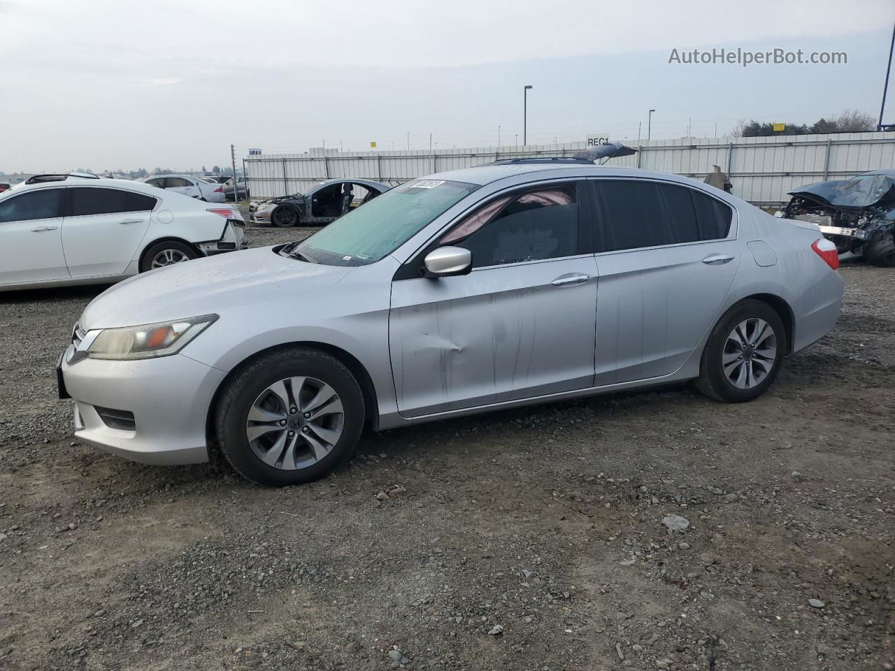 2014 Honda Accord Lx Silver vin: 1HGCR2F35EA046586