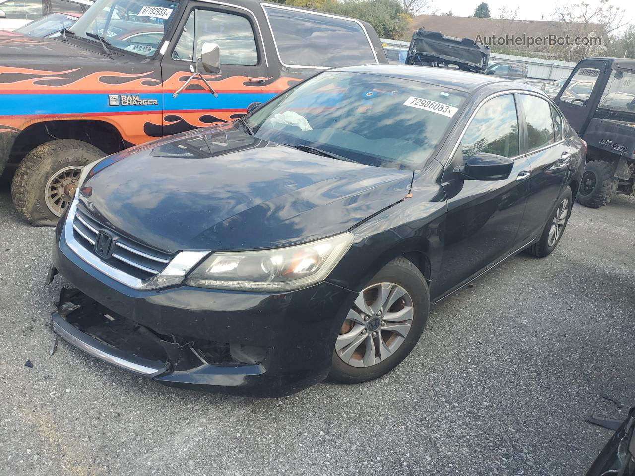 2014 Honda Accord Lx Black vin: 1HGCR2F35EA078020