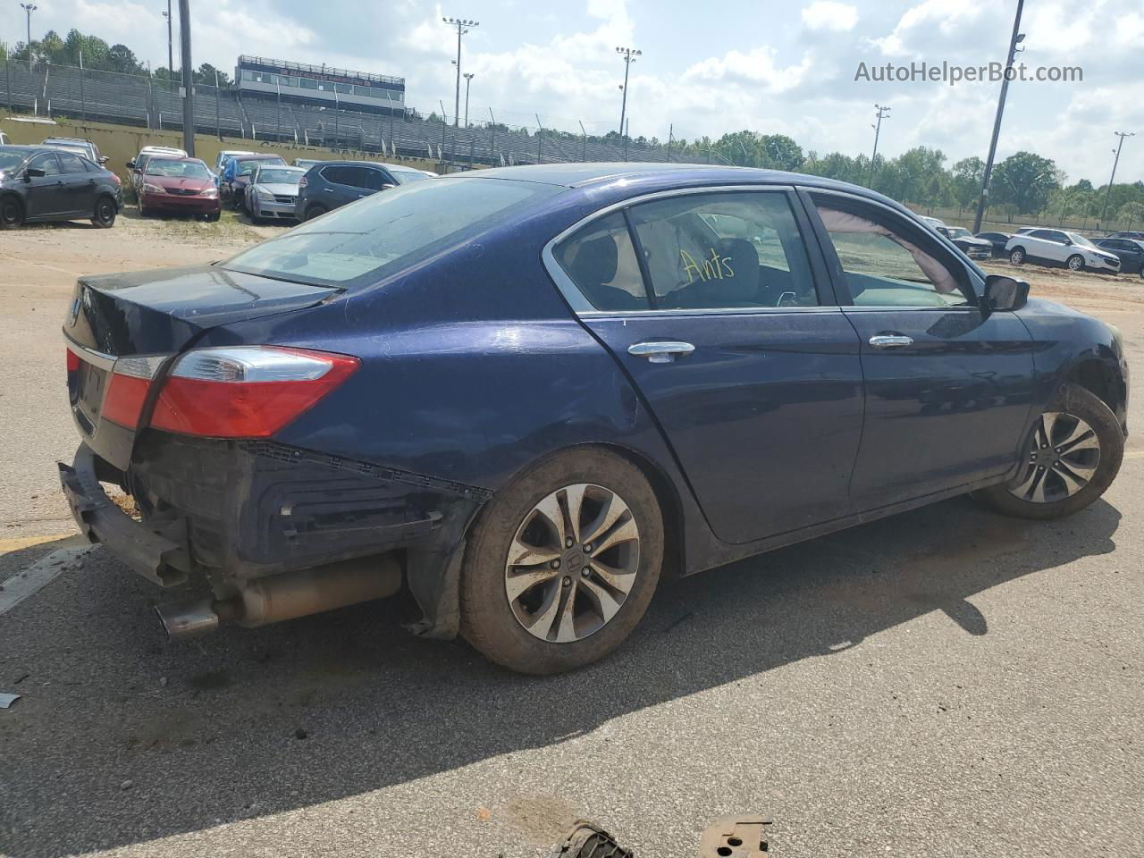 2014 Honda Accord Lx Blue vin: 1HGCR2F35EA121383