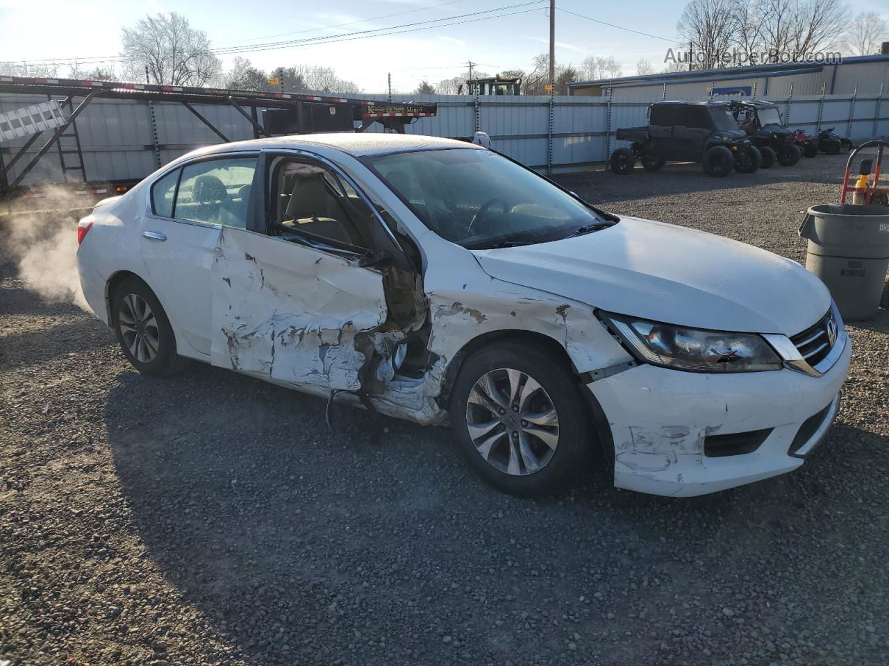 2014 Honda Accord Lx White vin: 1HGCR2F35EA165271