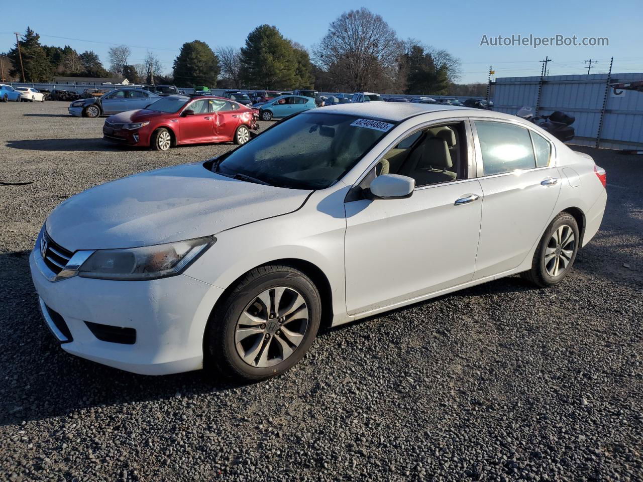 2014 Honda Accord Lx White vin: 1HGCR2F35EA165271