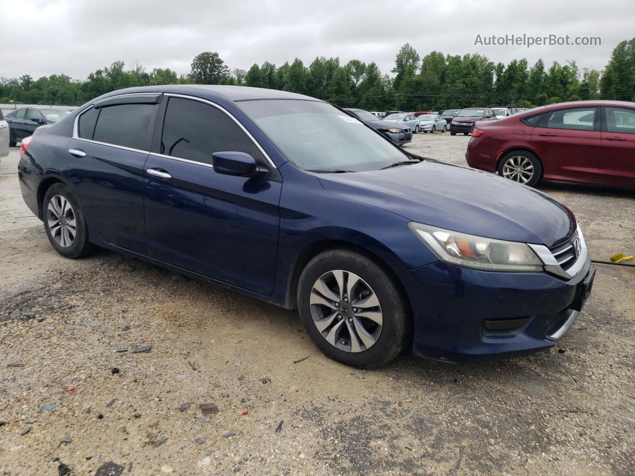 2014 Honda Accord Lx Blue vin: 1HGCR2F35EA194561