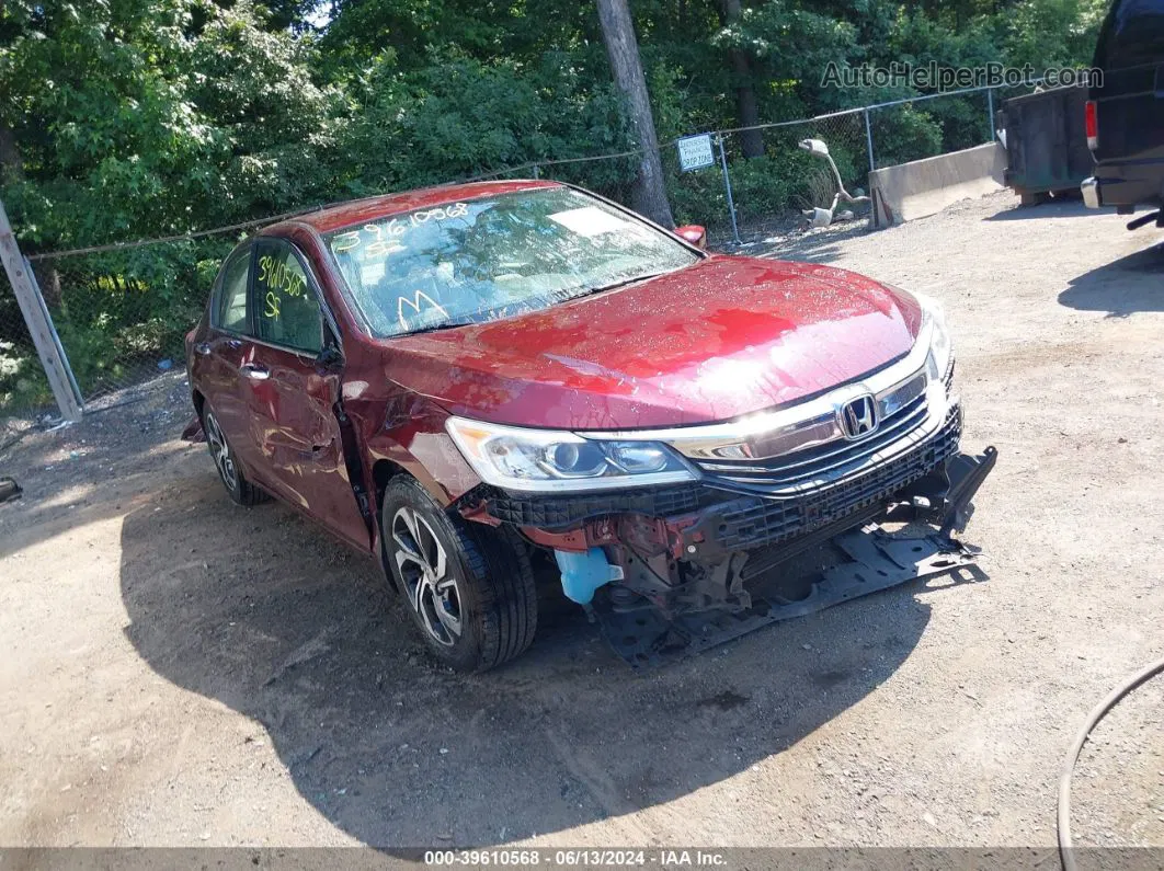 2017 Honda Accord Lx Burgundy vin: 1HGCR2F35HA229376