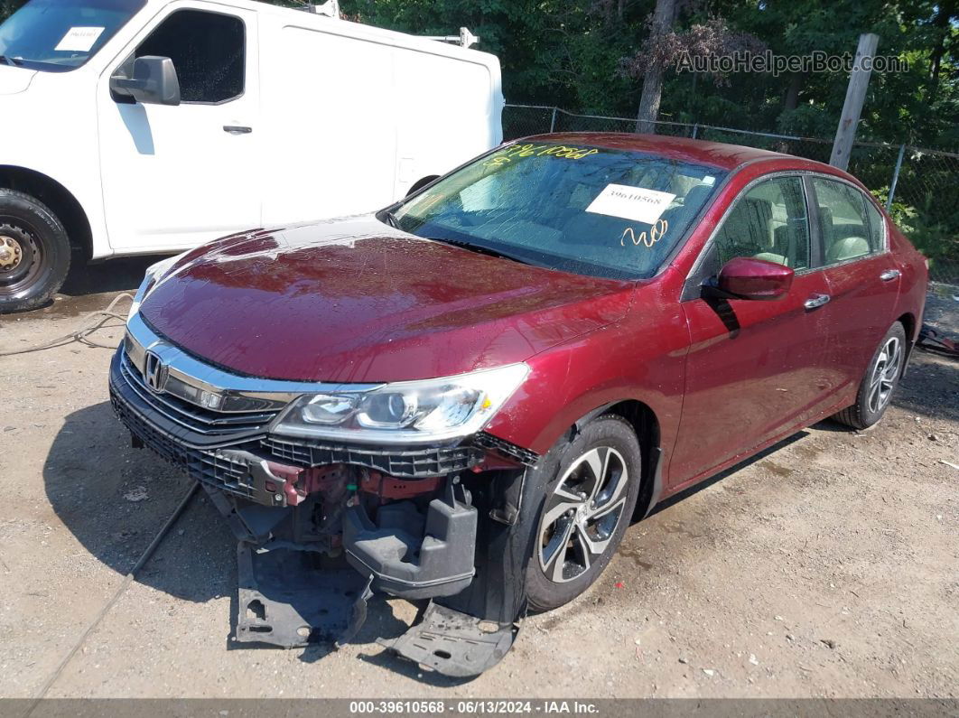 2017 Honda Accord Lx Burgundy vin: 1HGCR2F35HA229376