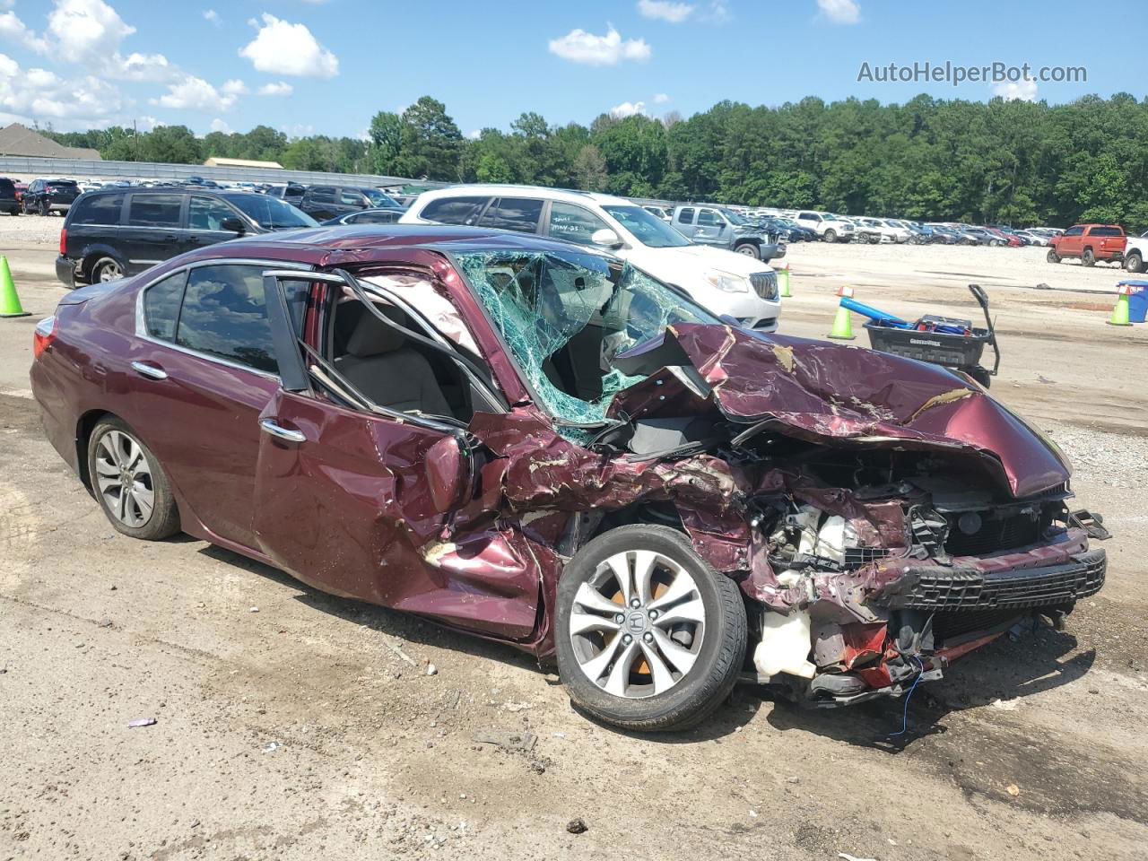 2014 Honda Accord Lx Maroon vin: 1HGCR2F36EA086658