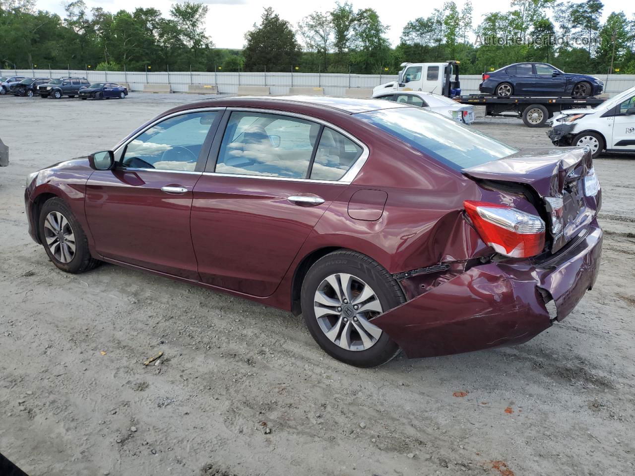 2014 Honda Accord Lx Burgundy vin: 1HGCR2F36EA140282