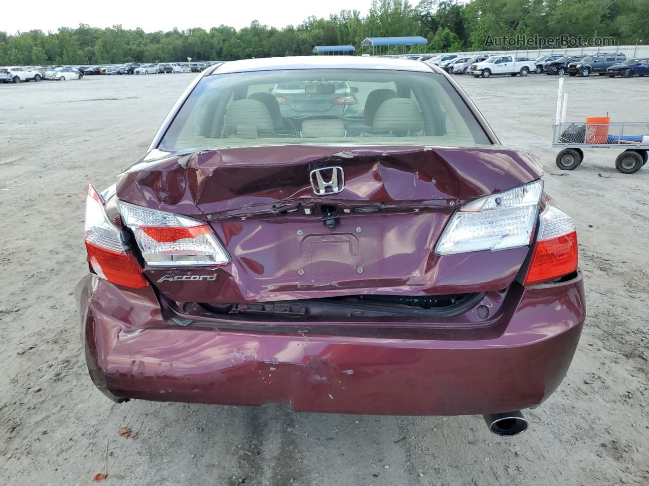 2014 Honda Accord Lx Burgundy vin: 1HGCR2F36EA140282