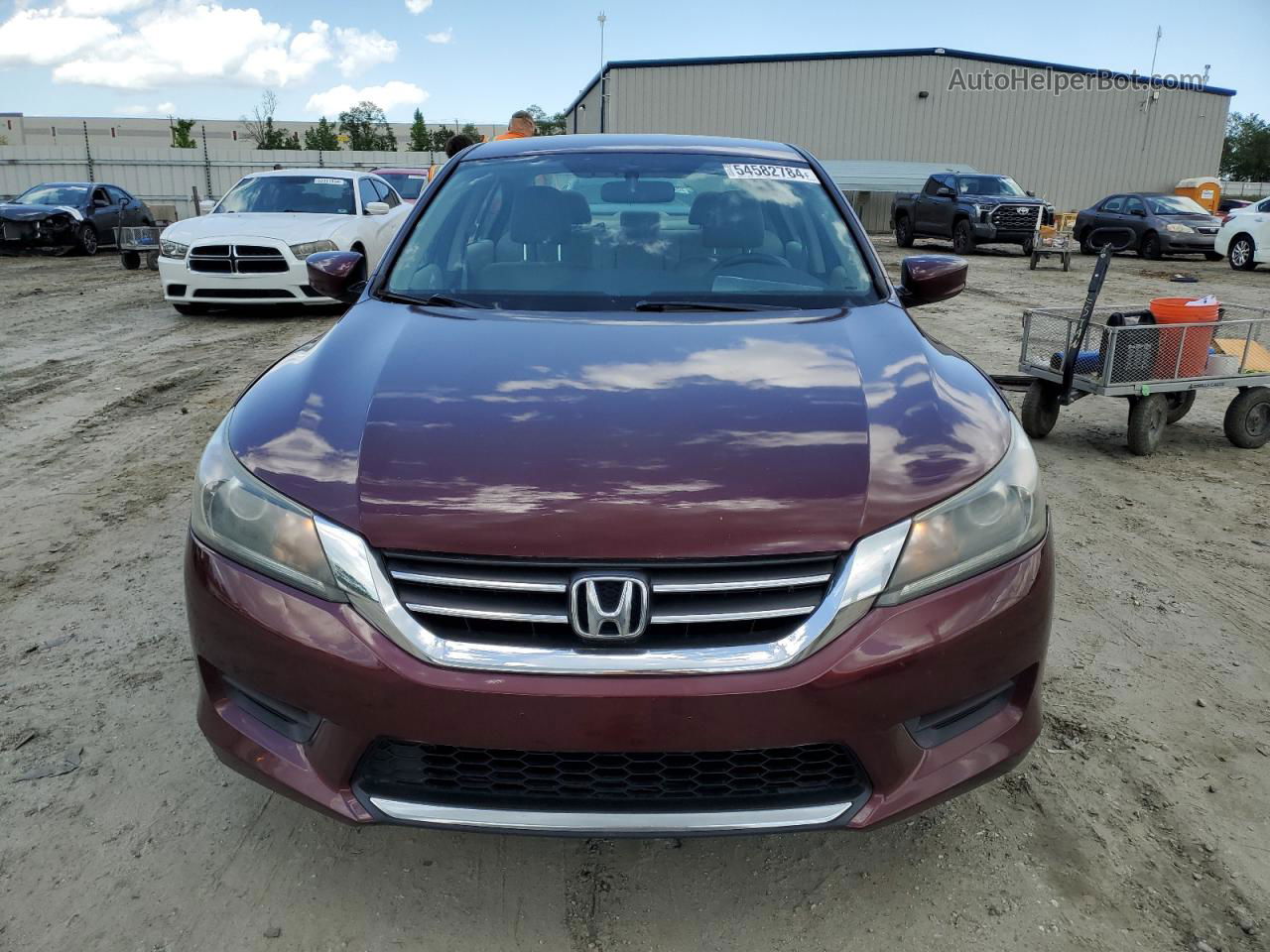 2014 Honda Accord Lx Burgundy vin: 1HGCR2F36EA140282