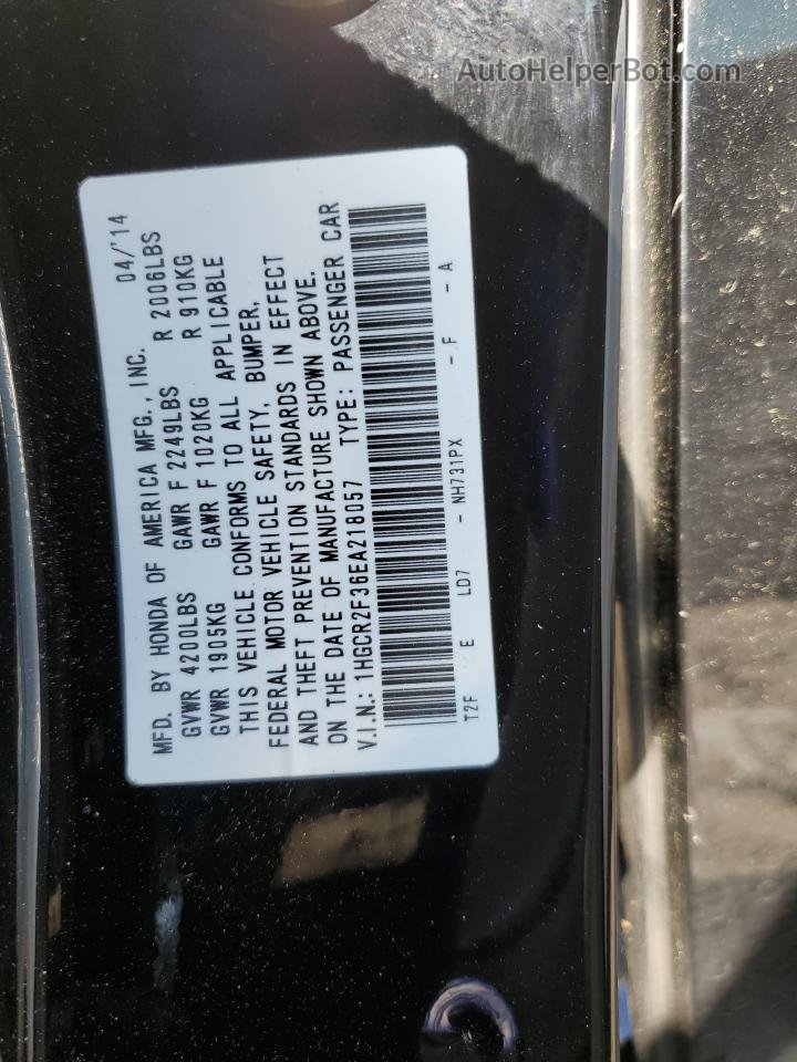 2014 Honda Accord Lx Black vin: 1HGCR2F36EA218057